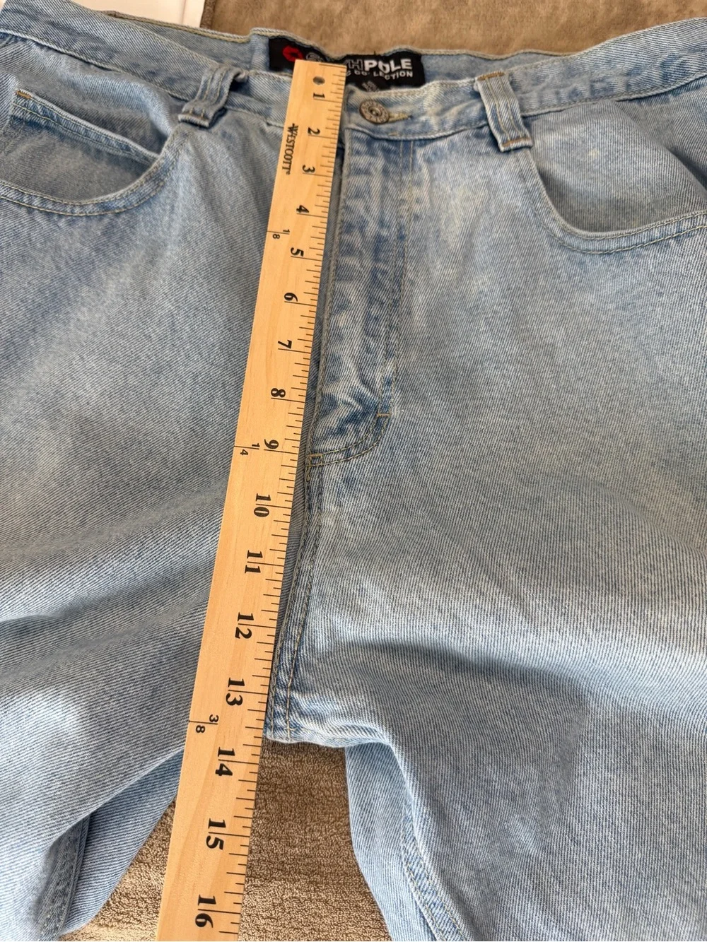 VTG Y2K Southpole Streetwear 90s Hiphop Retro SkaterBaggy Light Wash Jeans Sz36